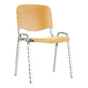 ISO Chaise visiteur bois chromé/hêtre
