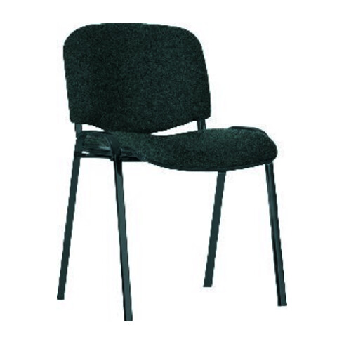 ISO Fauteuil visiteur cuir synthétique noir/noir