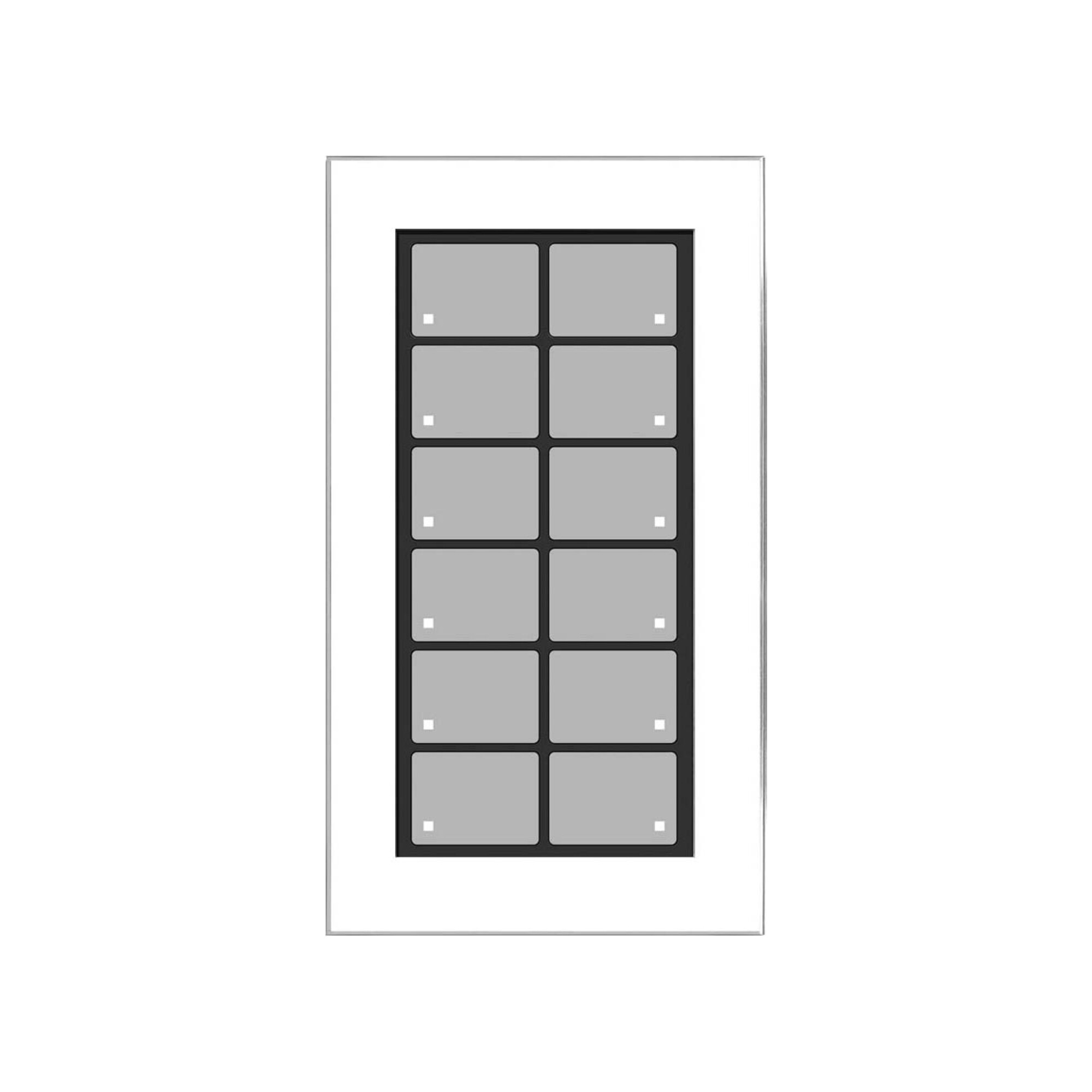 Issendorff Glas-Tastenfeld weiß m. 12 Tasten LCN - GT12W
