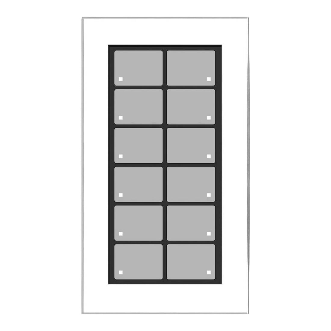 Issendorff Glas-Tastenfeld weiß m. 12 Tasten LCN - GT12W