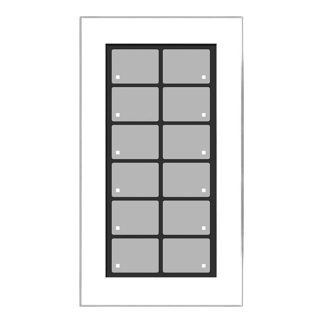 Issendorff Glas-Tastenfeld weiß m. 12 Tasten LCN - GT12W