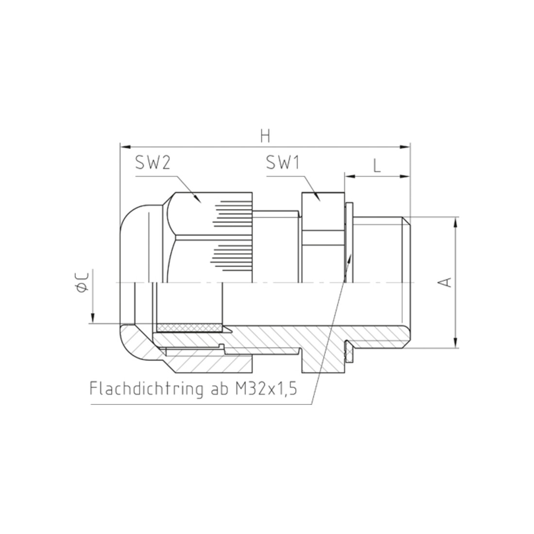 Jacob Kabelverschraubung M20x1, 5 PERFECT-KV-PA 50.620 PA 7035