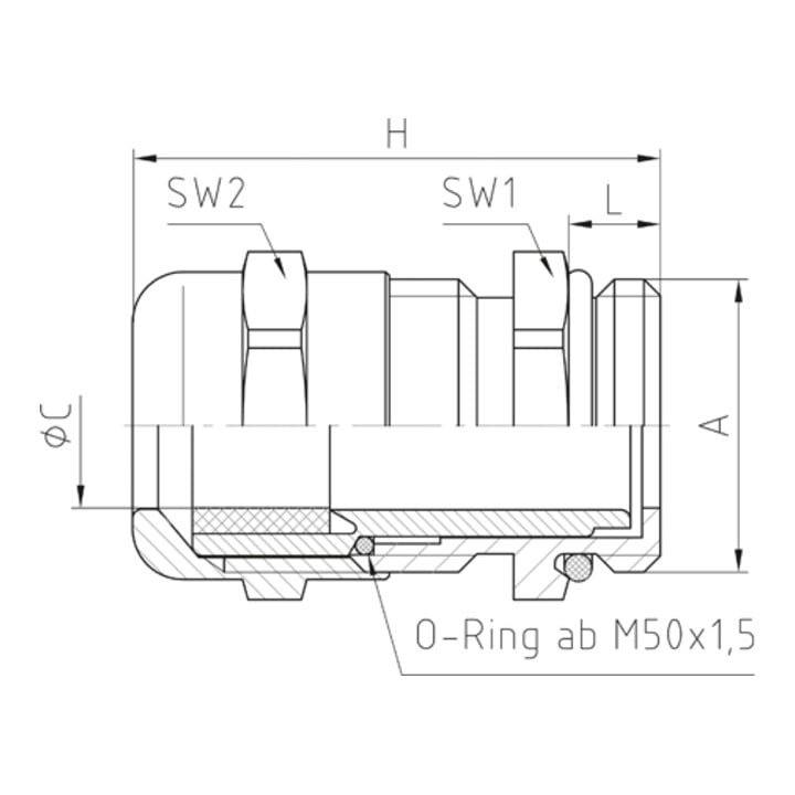 Jacob MS-Kabelverschraubung M32x1,5 PERFECT EMV 50.632 M/EMV