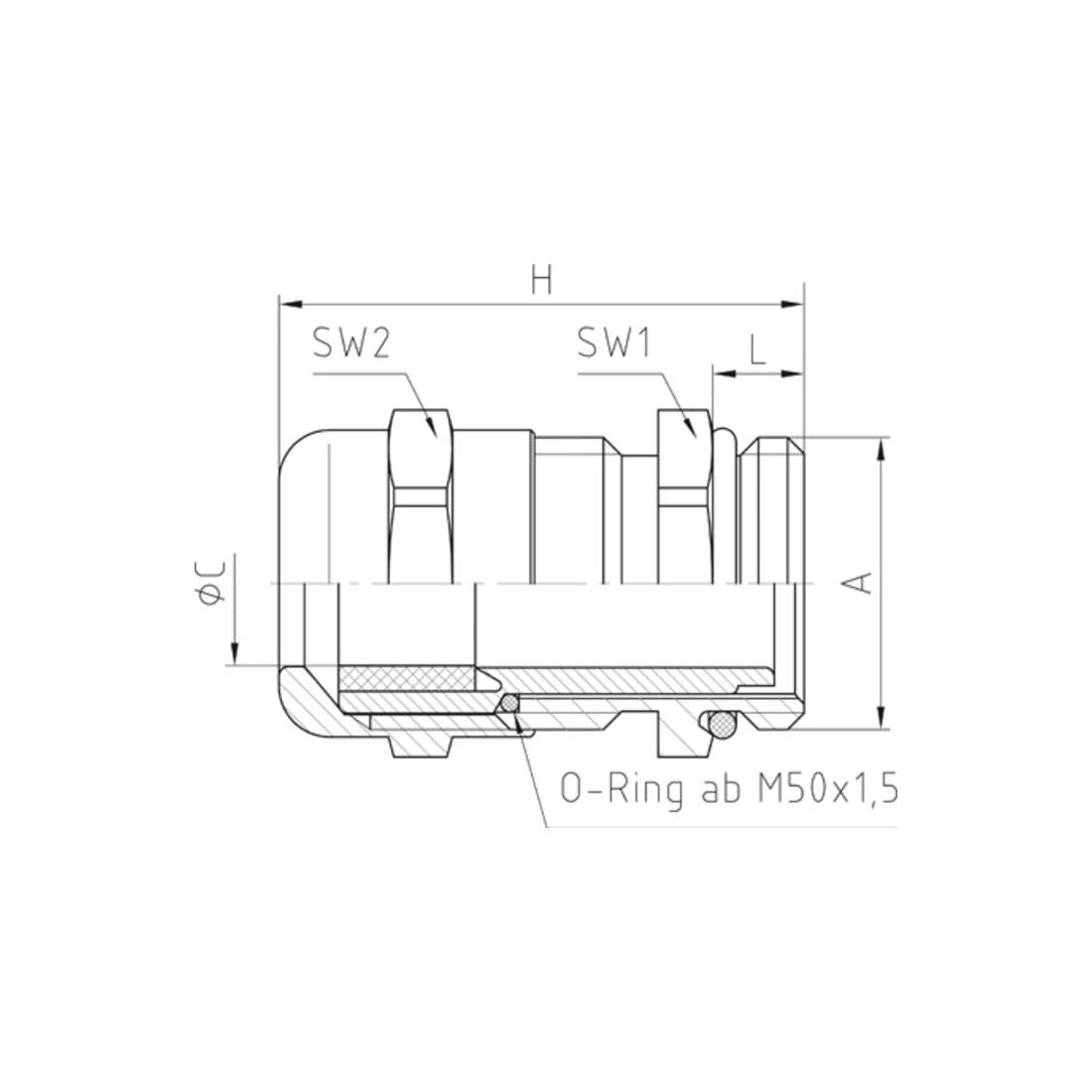 Jacob MS-Kabelverschraubung MS M16x1, 5 50.616 M