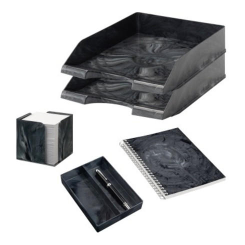Jalema Schreibtischset Marmor 7438901 5teilig anthrazit
