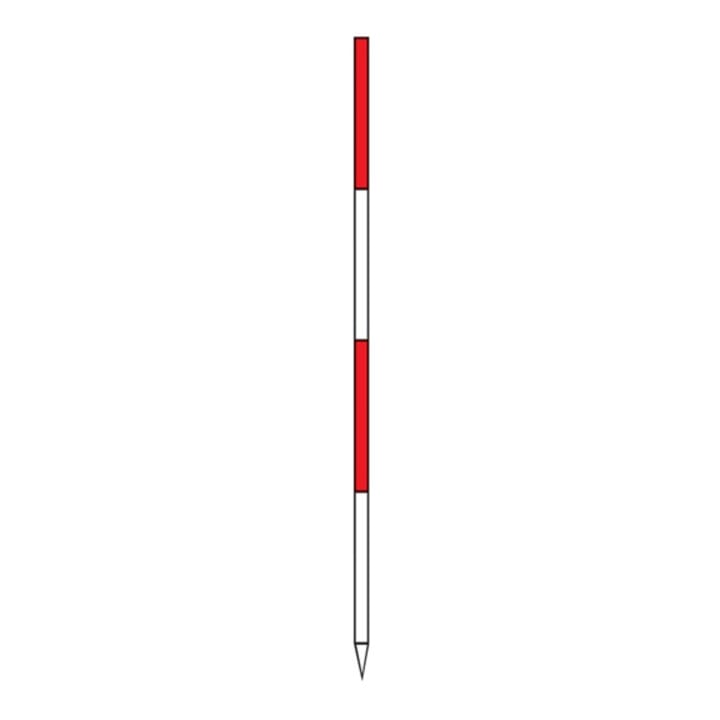 Jalon 2 m tube acier enfichable, 2 pointes 25 mm