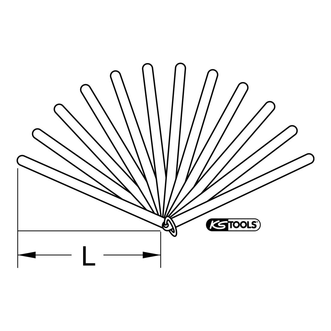 Jauge à piston KS Tools, 13 feuilles, 0,05-1mm
