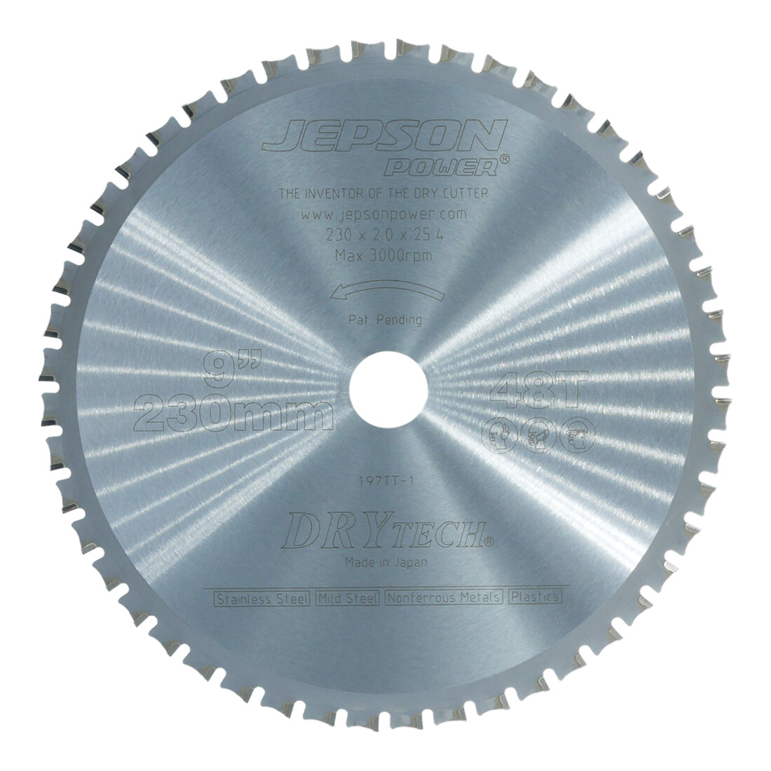 Jepson Drytech® HM-Sägeblatt Durchmesser 230 mm / 48Z für Stahl& Inox