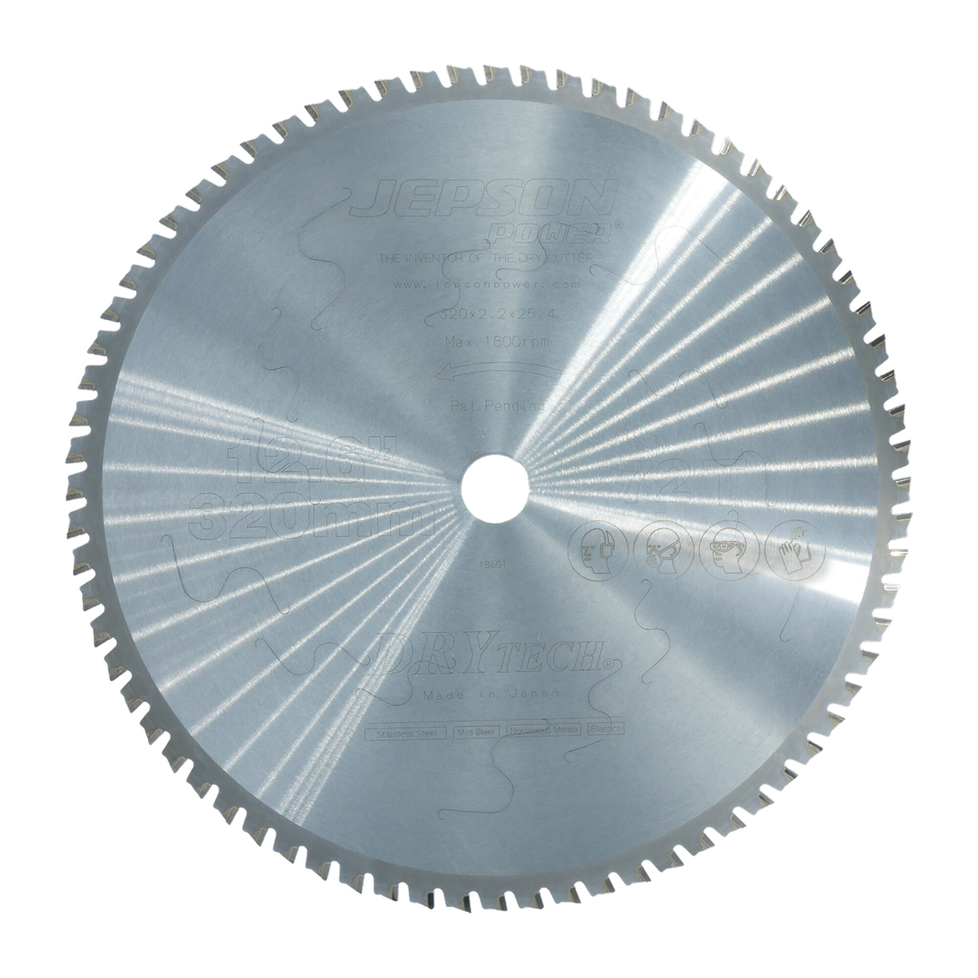 Jepson Drytech HM-Sägeblatt Durchmesser 320 mm / 72Z für Stahl (dickwandig) ; Jepson Power
