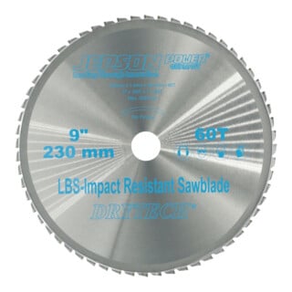 Jepson Drytech® HM-Sägeblatt LBS schockresistent Durchmesser 230 mm / 60Z für Stahl (dünnwandig)