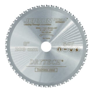 Jepson Power HM-Lame de scie Drytech D=203x25,4x1,7mm 54 dents pour Inox Jepson