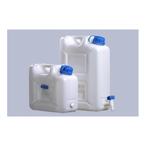 Jerricane à eau 22 l HD-PE empilable, avec robinet déch. H495xl350xP165mm HÜNERS