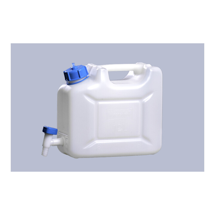Jerricane à eau Hündersdorff 12 l HD-PE empilable, avec robinet déch. H310xl350xP165mm
