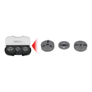 Jeu d'adaptateurs d'outils universel pour repousser les pistons de freins, 3 pcs.