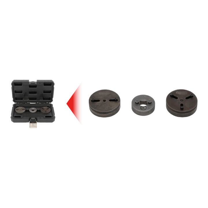 Jeu d'adaptateurs d'outils universel pour repousser les pistons de freins, 3 pcs.