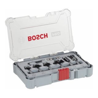 Jeu d'arêtes et de fraises pour arêtes Bosch 1/4" tige 6 pièces