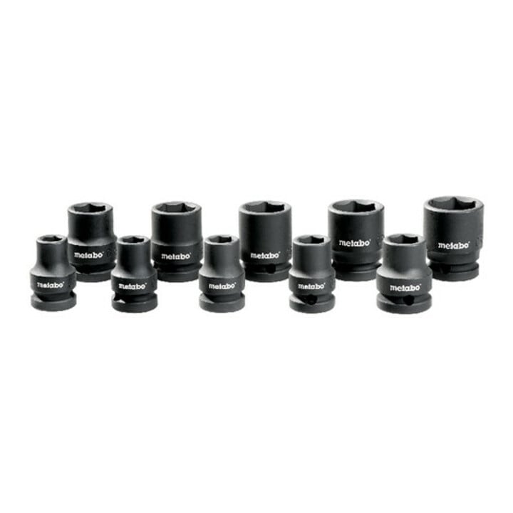 Jeu de 10 clés à douille Metabo pour visseuses à percussion et tournevis à cliquet 1/2"