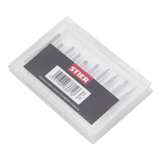 Jeu de 10 fraises rotatives en carbure STIER, queue 3 mm