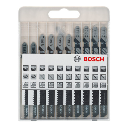 Jeu de 10 lames de scie sauteuse Bosch Basic for Wood