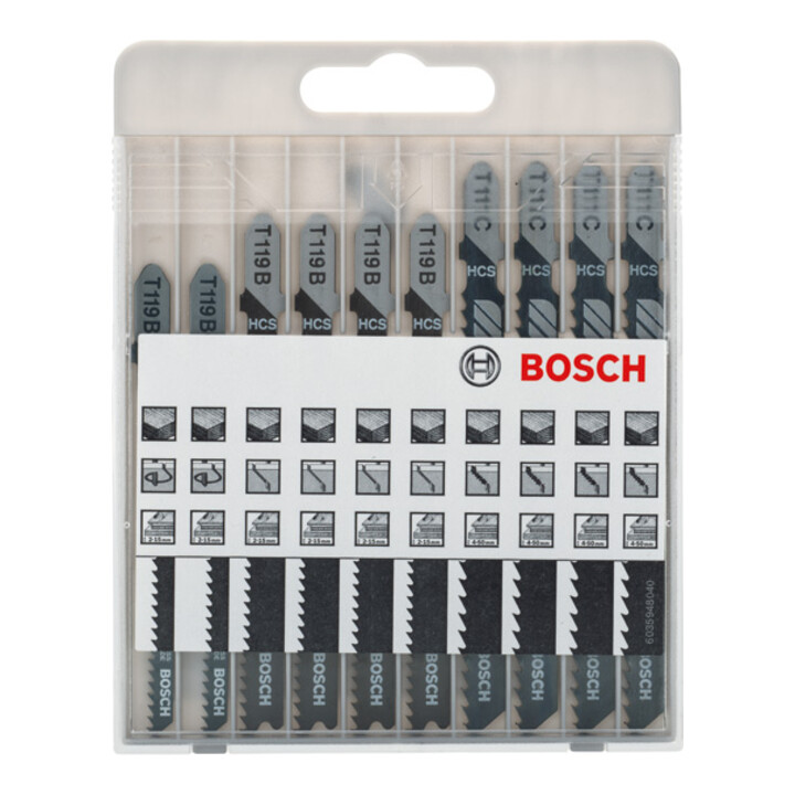 Jeu de 10 lames de scie sauteuse Bosch Basic for Wood