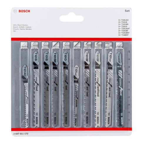 Jeu de 10 lames de scie sauteuse Bosch Clean Precision