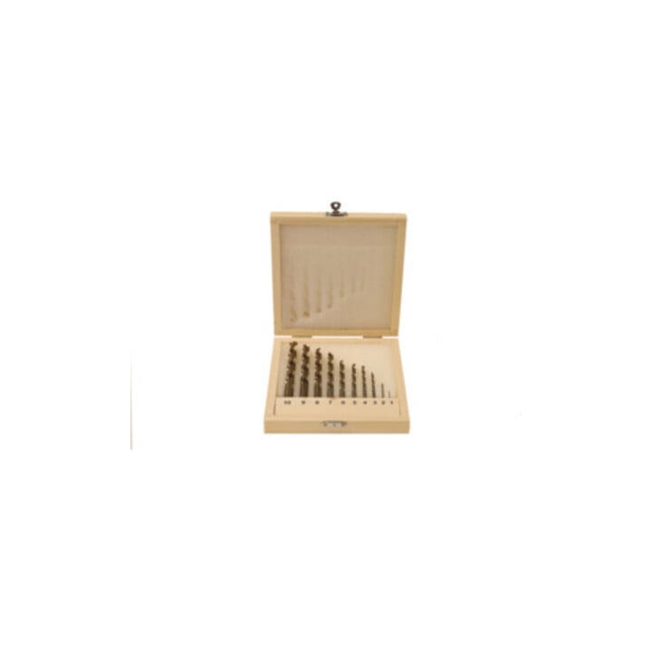 Jeu de 10 mèches à bois STIER HSS Co, 1-10 mm