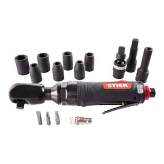 STIER Jeu de cliquets pneumatique 3/8" - 14 pièces