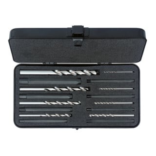 Jeu de 16 extracteurs de goujons Wiha avec forets hélicoïdaux en coffret plastique