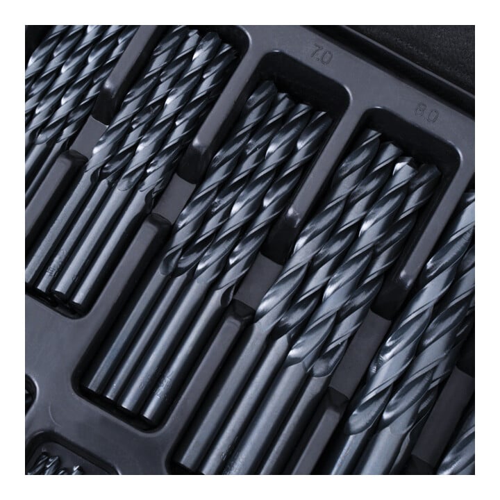 Jeu de 170 forets hélicoïdaux STIER Basic DIN 338 HSS-R 1 à 10 mm par pas de 0,5 mm