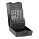 Jeu de 19 forets hélicoïdaux STIER Standard DIN 338 HSS-G 1-10 mm en coffret