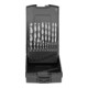Jeu de 19 forets hélicoïdaux STIER Standard DIN 338 HSS-G 1-10 mm en coffret