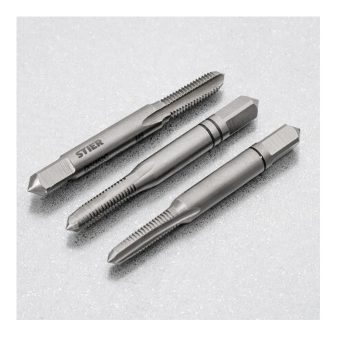 Jeu de 3 tarauds main STIER DIN 352 HSS-G M5