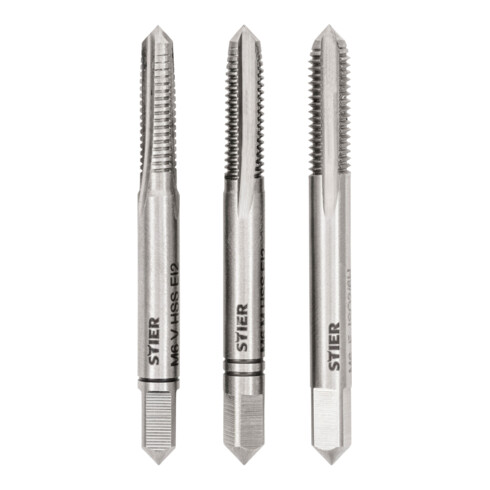 Jeu de 3 tarauds main STIER DIN 352 HSS-G M6