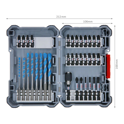Jeu de 35 embouts et forets Bosch, y compris jeu de couteaux universels