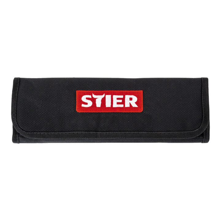 Jeu de 5 clés plates à cliquet annulaire STIER, réversibles, ouv. 8 - 19 mm