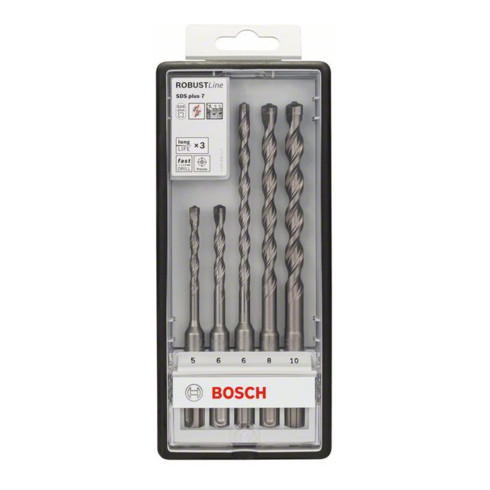 Jeu de 5 forets à percussion Bosch SDS plus-7 Robust Line 5 - 10 mm