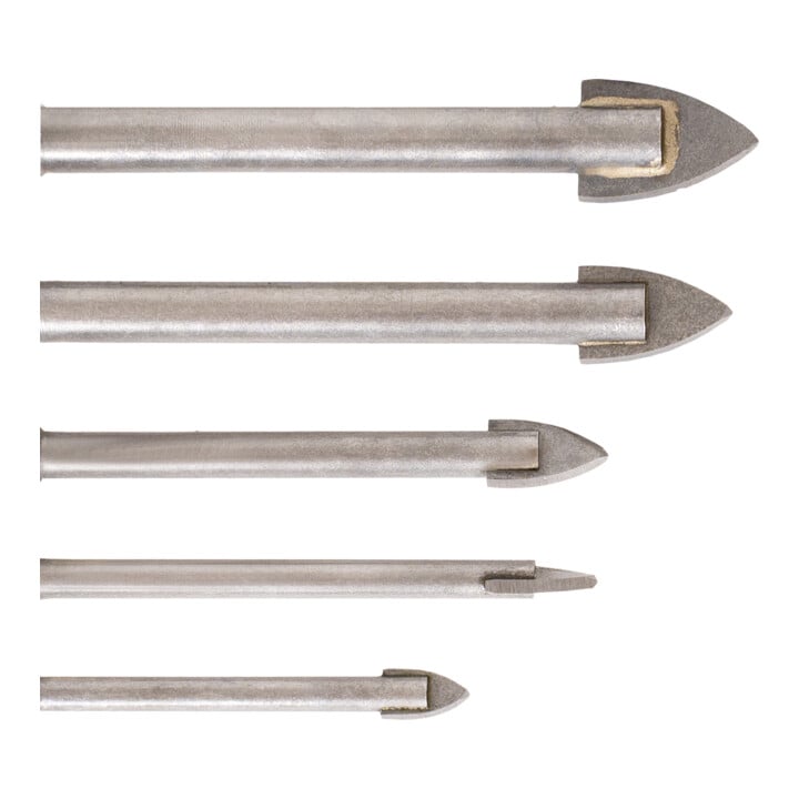 Jeu de 5 forets pour carrelages STIER 1/4 pouce, embout 4 - 10 mm