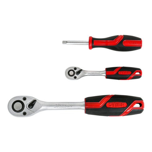 Jeu de 54 clés à douilles STIER 1/4" + 1/2"