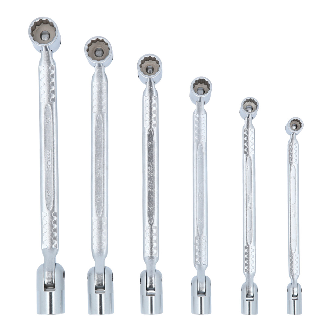 Jeu de 6 clés à douilles articulées KS Tools 18x19 mm