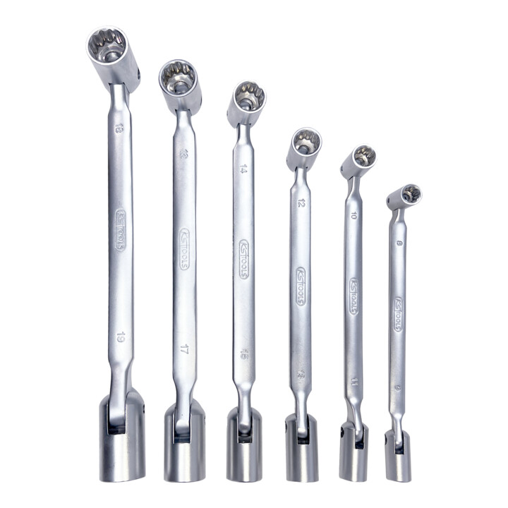 Jeu de 6 clés à douilles articulées KS Tools 18x19 mm