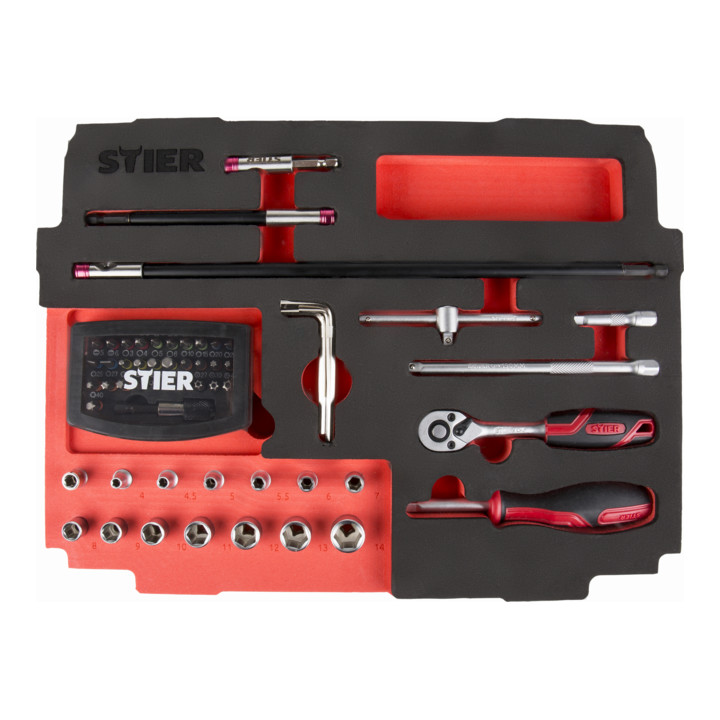 Jeu de 61 douilles STIER 1/4" en Systainer