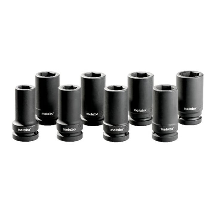 Jeu de 8 clés à douille pour visseuses à percussion 1" metabo