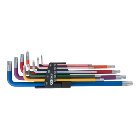 Jeu de 9 clés à ergot KS Tools TX-Angle pin, 9 pièces dans un support de pliage en plastique
