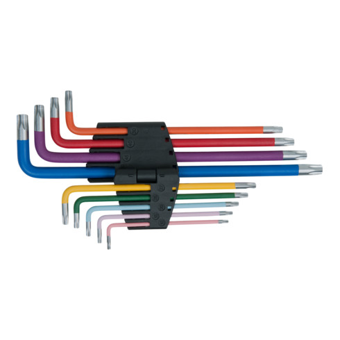 Jeu de 9 clés à ergot KS Tools TX-Angle pin, 9 pièces dans un support de pliage en plastique