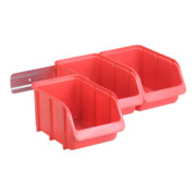 Jeu de bacs PP avec rail métallique 3 x t. 3, rouge-1