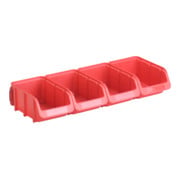Jeu de bacs PP avec rail métallique 4 x t. 2, rouge-2
