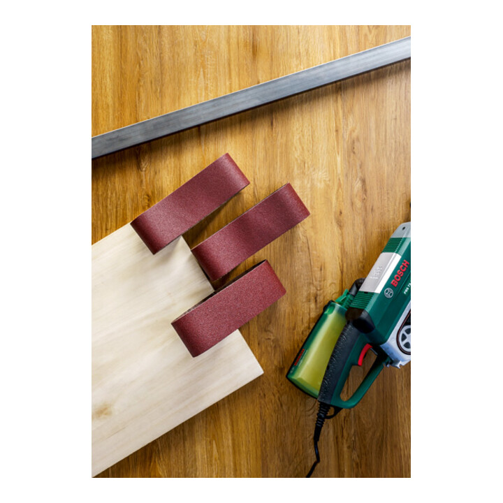 Jeu de bandes abrasives Bosch pour B&D, 9 pièces, 75 x 533 mm, grain 60, 80, 100