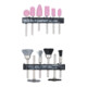 Jeu de brosses à fil d’acier / matière plastique BGS Do it yourself pour meuleuse, 12 pièces