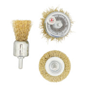 Jeu de brosses à fil d’acier Ø 25 - 50 mm 3 pièces BGS Do it yourself