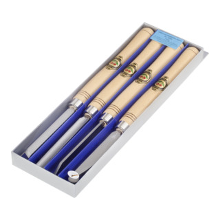Jeu de burins Kirschen en SB-carton 4 pcs, manche en bois long